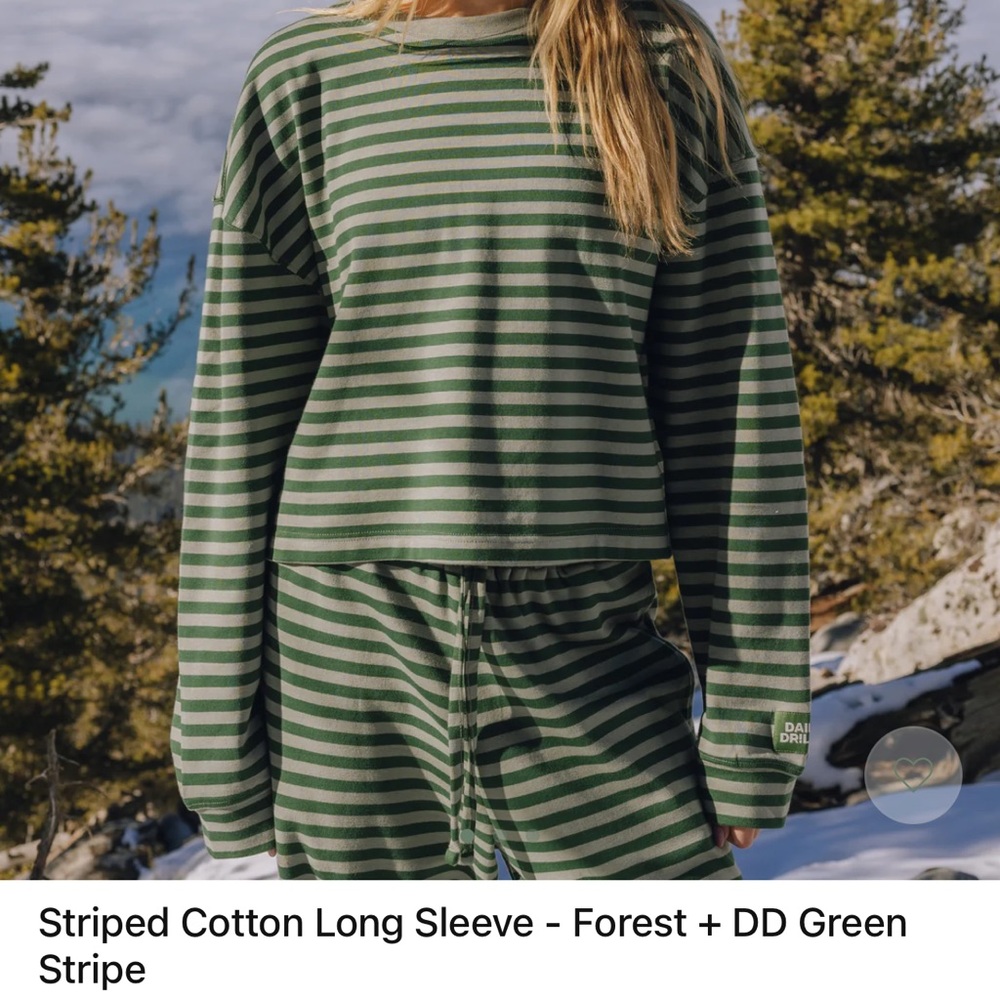 Daily Drills Forest Green Striped Set